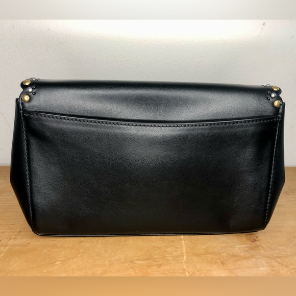 Coach Small Alexa Turnlock Clutch Scallop Rivets Black - Picture 2 of 9